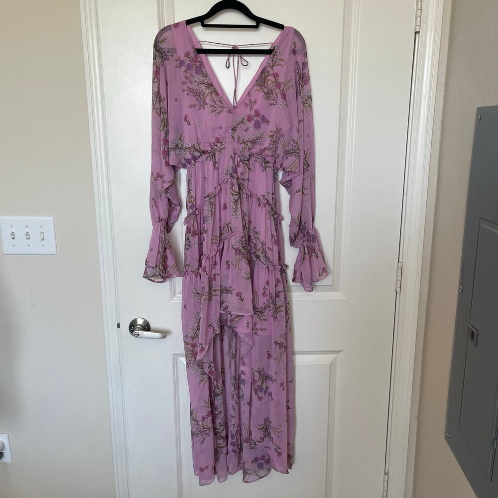Steve Madden Sol Floral High-Low Maxi Dress Purple Women’s - Size S - Picture 3 of 7